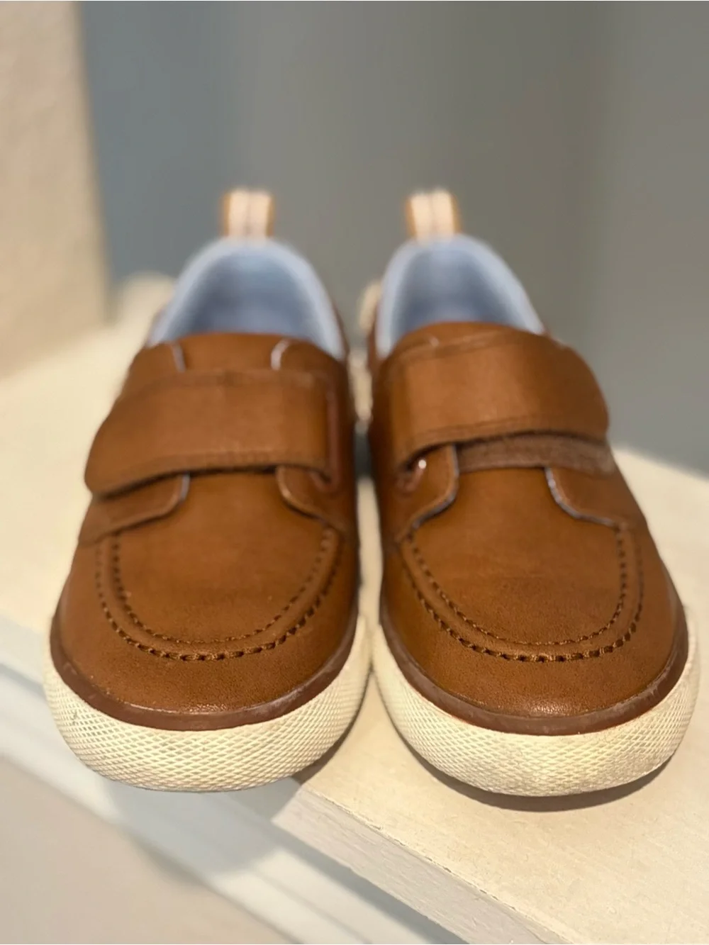 Cat And Jack Brown Levi Shoes Slip On Gently Used Little Boys Youth Shoes Sz 12